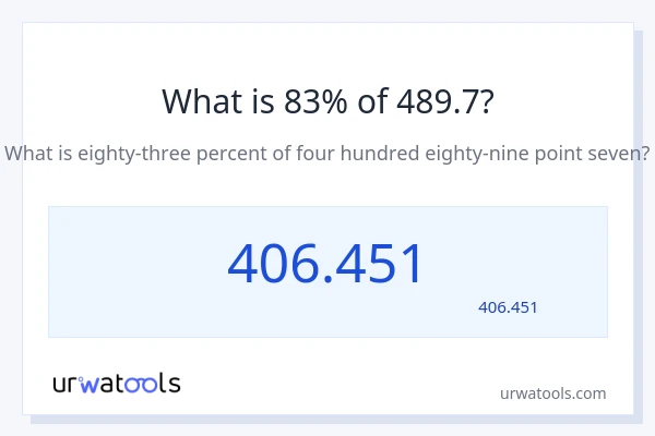 489.7 کا 83% کیا ہے؟