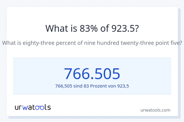 Was ist 83% von 923.5?