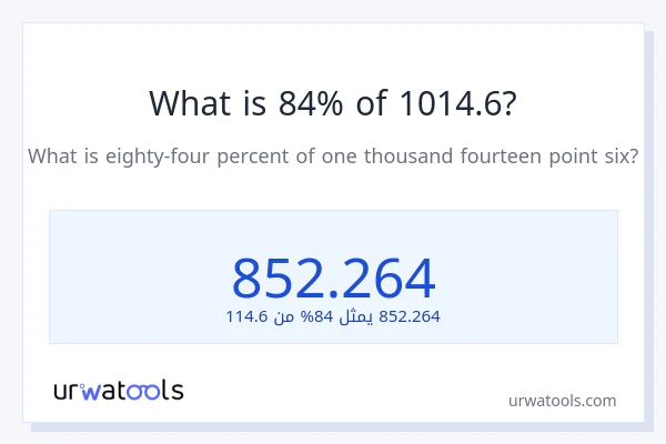 ما هي نسبة 84% من 1014.6؟