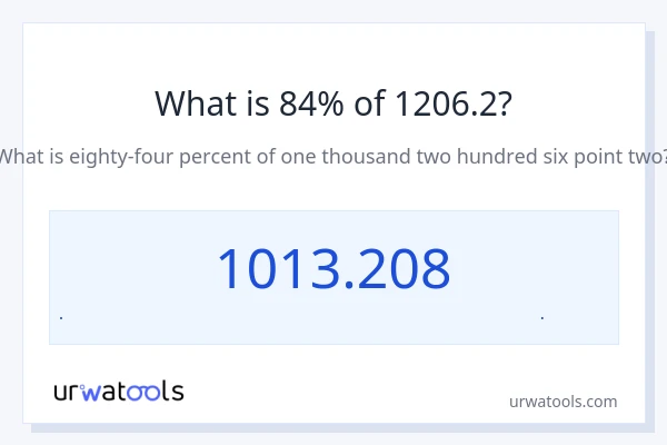 84% از 1206.2 چقدر است؟