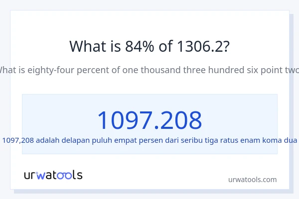 Berapakah 84% dari 1306.2?