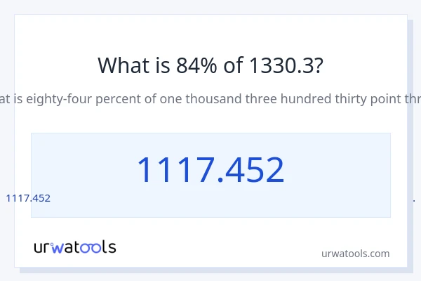 1330.3 లో 84% ఎంత?