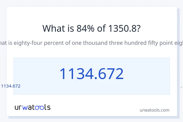 1350.8 లో 84% ఎంత?