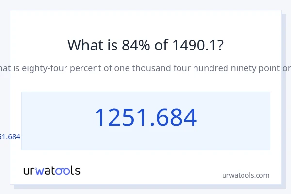 1490.1 യുടെ 84% എന്താണ്?