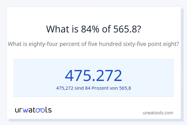 Was ist 84% von 565.8?