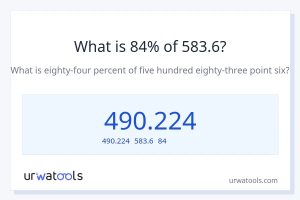 583.6の84%は何ですか?