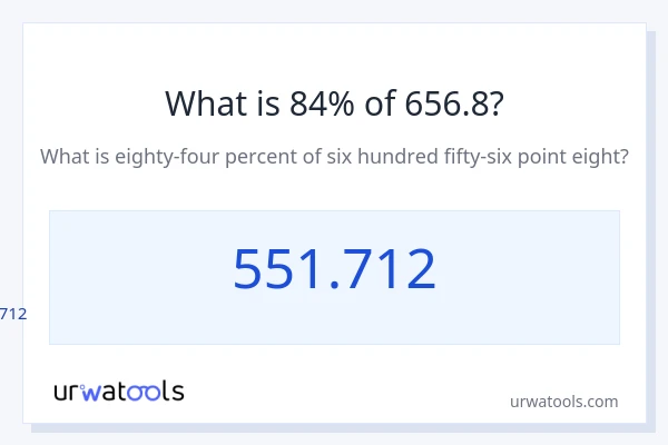 656.8 യുടെ 84% എന്താണ്?