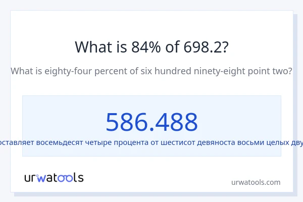 Что составляет 84% от 698.2?