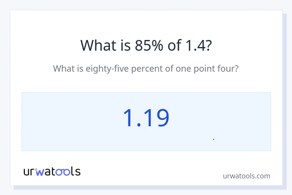 85% از 1.4 چقدر است؟