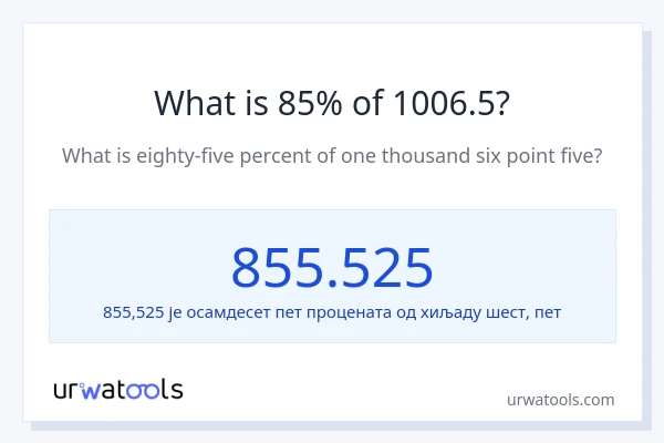 Колико је 85% од 1006.5?