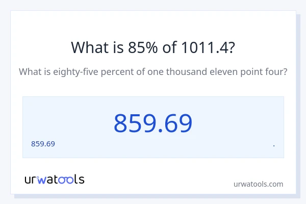 1011.4 లో 85% ఎంత?