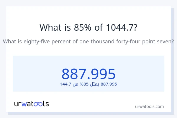 ما هي نسبة 85% من 1044.7؟
