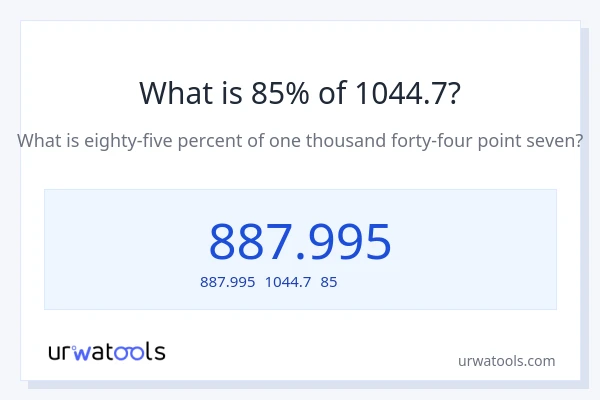 1044.7の85%は何ですか?
