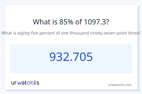 85% از 1097.3 چقدر است؟