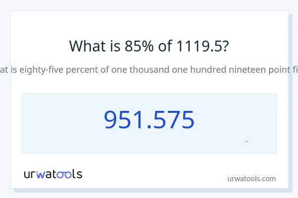 85% از 1119.5 چقدر است؟