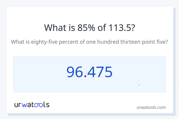 85% از 113.5 چقدر است؟