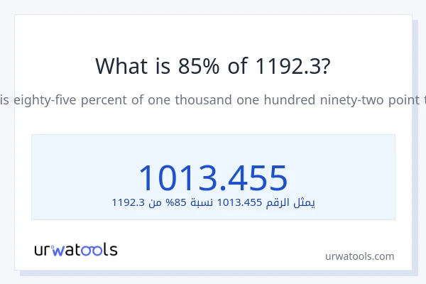 ما هي نسبة 85% من 1192.3؟