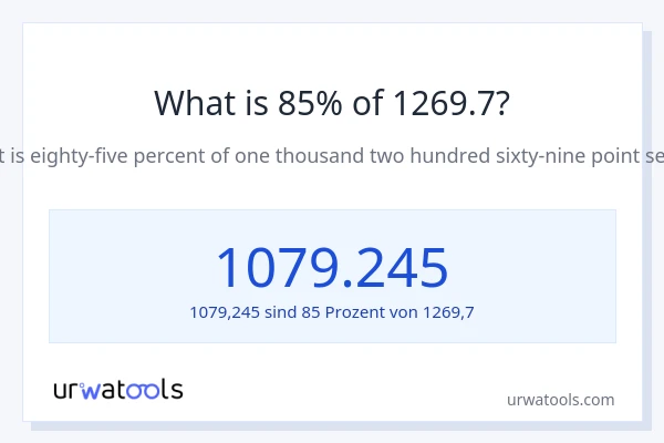 Was ist 85% von 1269.7?