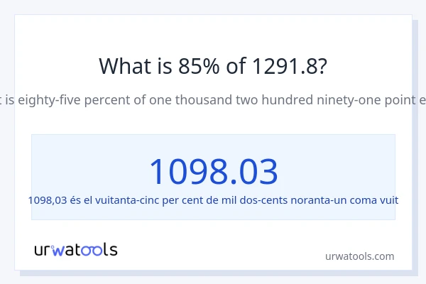 Quin és l'85% de 1291.8?