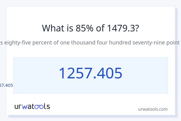 1479.3 లో 85% ఎంత?