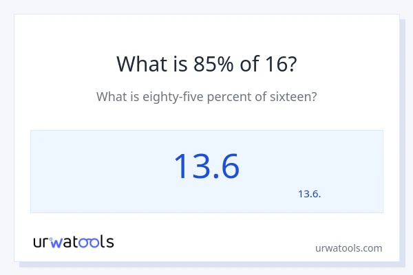 16 യുടെ 85% എന്താണ്?
