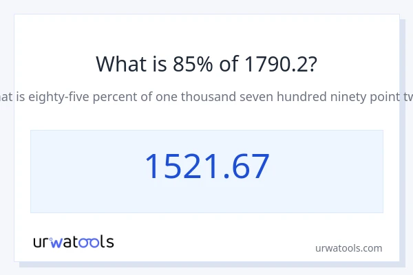 1790.2 യുടെ 85% എന്താണ്?