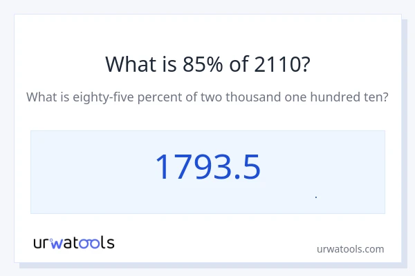 85% از 2110 چقدر است؟