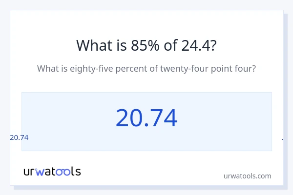 24.4 യുടെ 85% എന്താണ്?