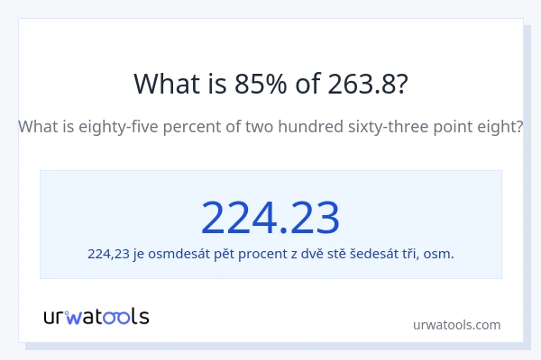 Kolik je 85 % z 263.8?