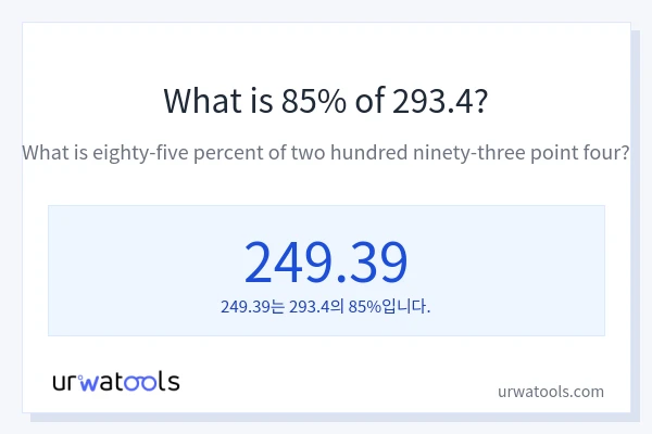 293.4의 85%는 얼마입니까?