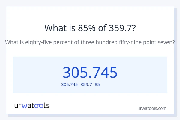 359.7の85%は何ですか?