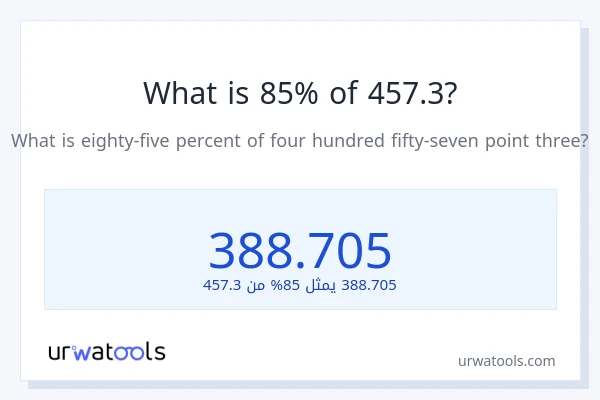 ما هي نسبة 85% من 457.3؟