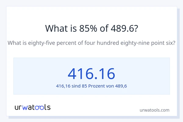 Was ist 85% von 489.6?