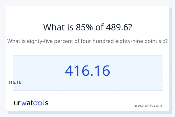 489.6 లో 85% ఎంత?