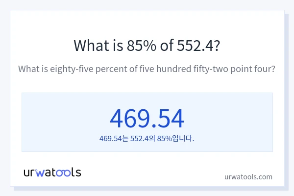 552.4의 85%는 얼마입니까?