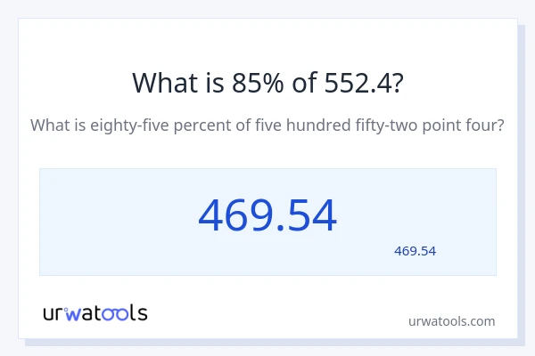 552.4 کا 85% کیا ہے؟