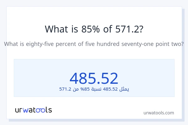 ما هي نسبة 85% من 571.2؟