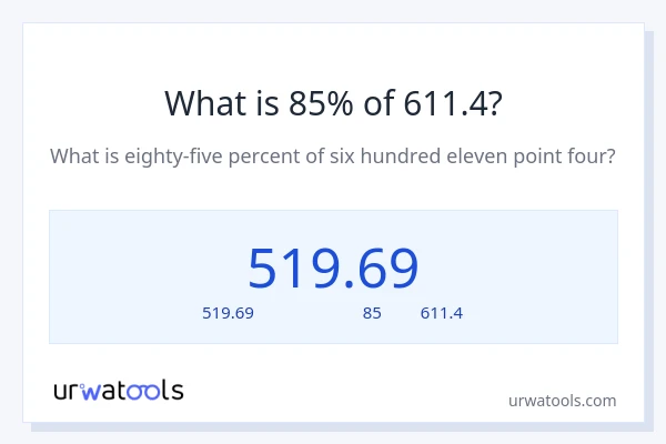 85% ของ 611.4 คือเท่าไร?