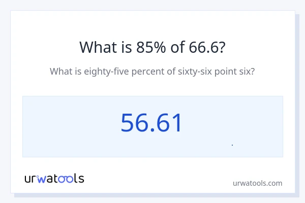 85% از 66.6 چقدر است؟