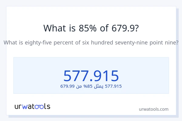 ما هي نسبة 85% من 679.9؟