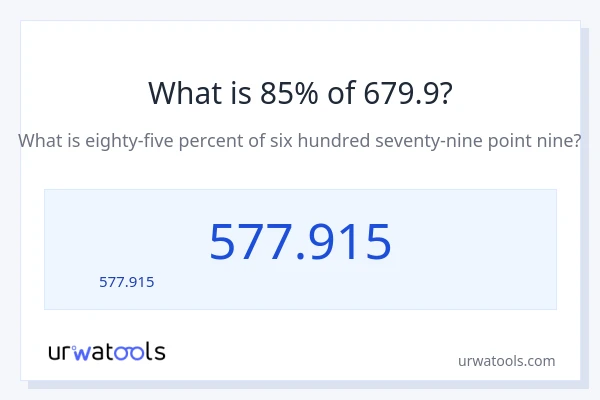 85% ของ 679.9 คือเท่าไร?