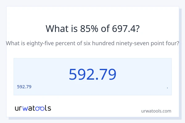 697.4 లో 85% ఎంత?