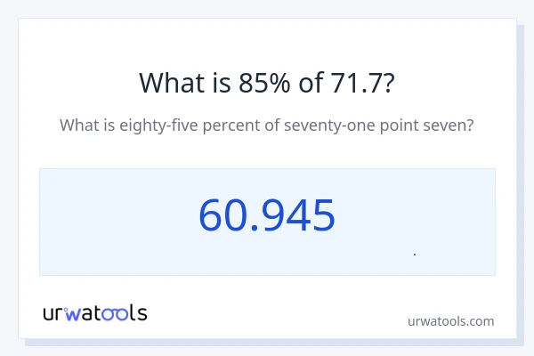 85% از 71.7 چقدر است؟