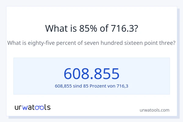 Was ist 85% von 716.3?