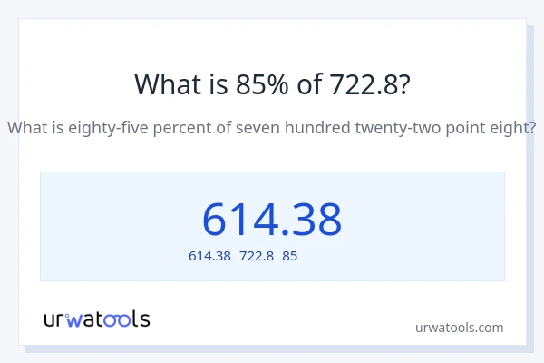 722.8の85%は何ですか?