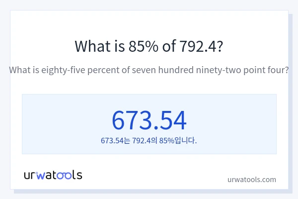 792.4의 85%는 얼마입니까?