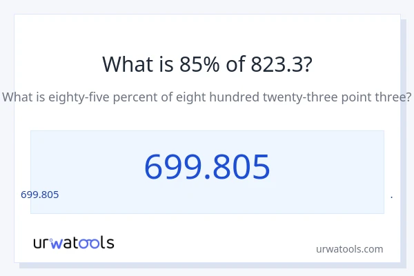 823.3 లో 85% ఎంత?
