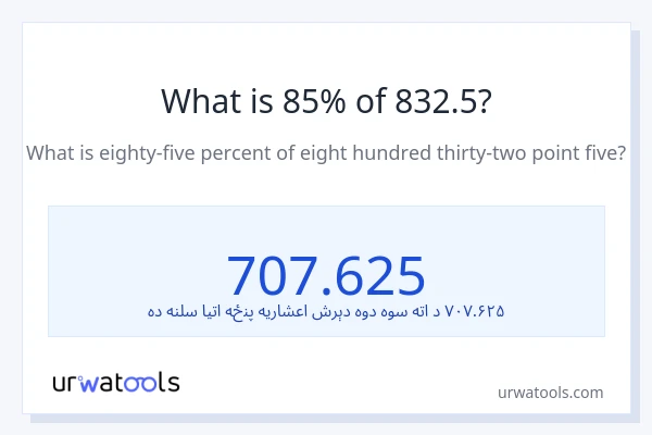 د 832.5 85٪ څومره دی؟
