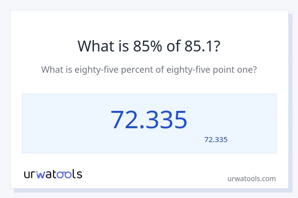 85.1 کا 85% کیا ہے؟
