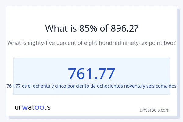 ¿Qué es el 85% de 896.2?